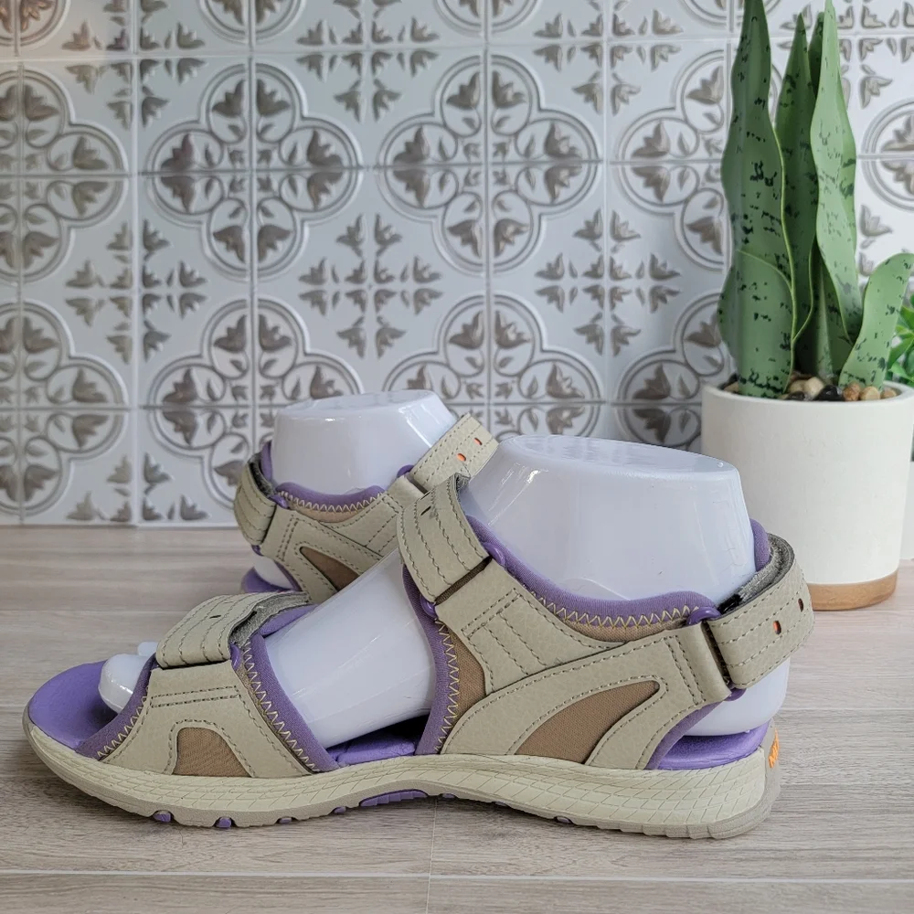 Merrell Youth Girl Panther 2.0 Adjustable Strap Comfort Sport Sandal Beige Sz 5